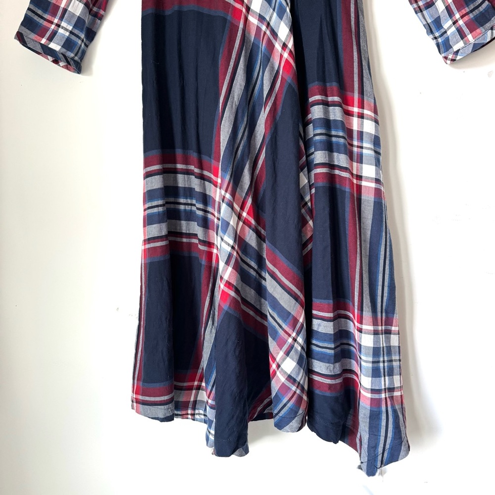 Anthropologie Isabella Sinclair Tartan Plaid Handkerchief Midi Dress - Picture 4 of 12